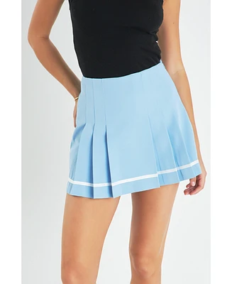 English Factory Women's Pleated Mid Rise Skorts