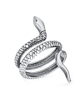 Bling Jewelry Garden Animal Pet Reptile Egyptian Stack Wrap Coil Serpent Snake Ring Band Women.925 Sterling Silver