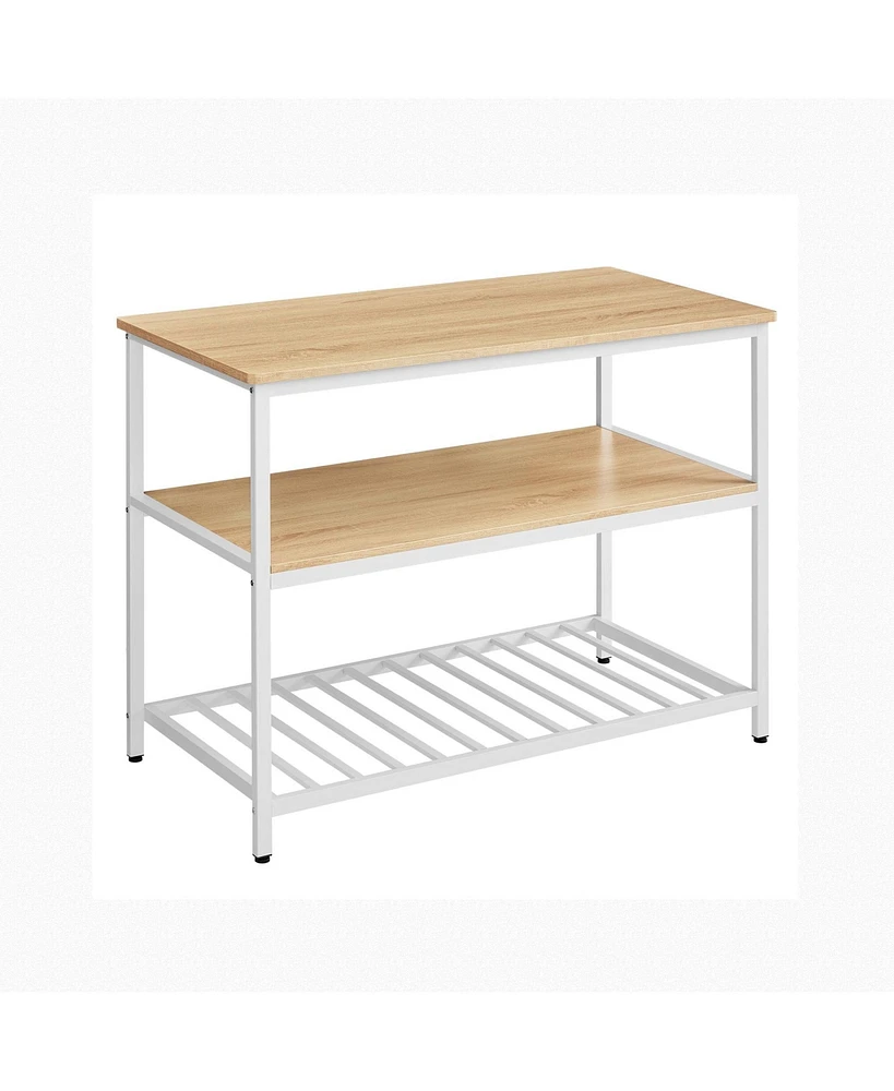 Slickblue Kitchen Island with 3 Shelves