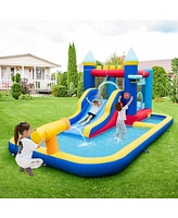 Inolait Inflatable Water Slide Bounce House with 680W Blower and 2 Pools