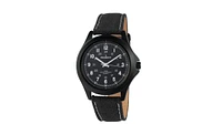 Peugeot Men's 40mm Military Dial Sport Watch with Black Canvas Strap