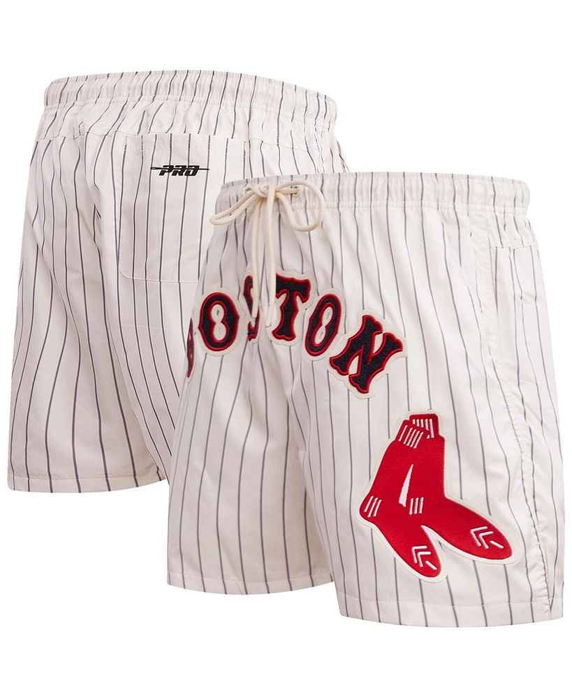 Pro Standard Men's Cream Boston Red Sox Pinstripe Retro Classic Woven Shorts