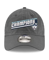 New Era Men's Charcoal UConn Huskies 2024 Ncaa Men's Basketball National Champions 9TWENTY Adjustable Hat