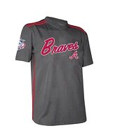 Stitches Youth Charcoal Atlanta Braves Team V-Neck Jersey