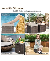 Sugift 2 Pieces Patio Ottoman with Hidden Storage Space