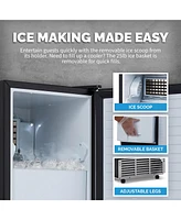 Newair 15" Undercounter 80 lbs. Daily Clear Ice Cube Maker Machine, Built-in or Freestanding Design, 40 Cubes ready in 15