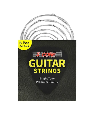 5 Core Guitar Strings; 0.010-0.048 Steel Gauge; w Deep Bright Tone; Consistent Feel for 6 String - Gs Ac