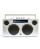 Gpo Retro Gpomansl Manhattan Boombox Stereo Bluetooth Speaker - Silver