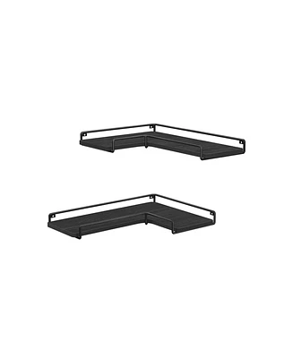 Slickblue Wall Shelf Set of 2, Corner Floating Shelves, Shelves for Decor and Storage