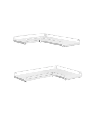 Wall Shelf Set of 2, Corner Floating Shelves, Corner Shelves for Wall Decor and Storage