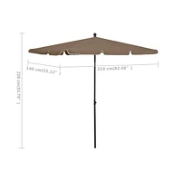 vidaXL Garden Parasol with Pole 82.7"x55.1" Taupe