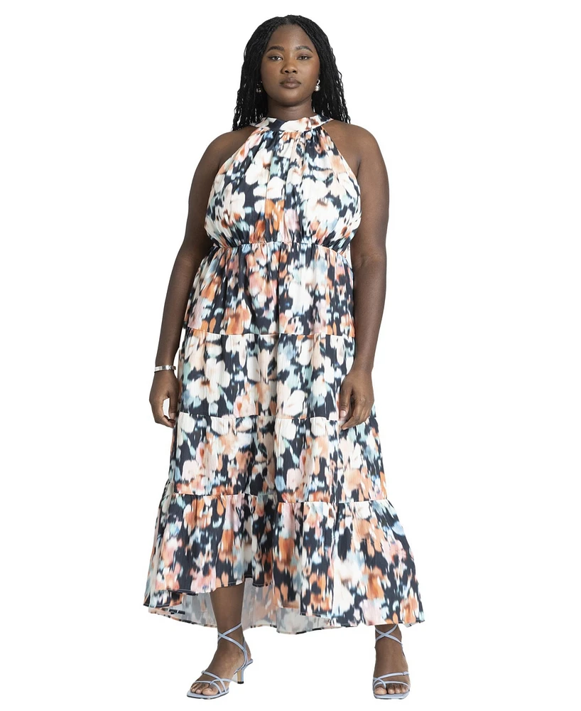 Eloquii Plus Tiered Floral Maxi Dress