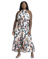 Eloquii Plus Tiered Floral Maxi Dress