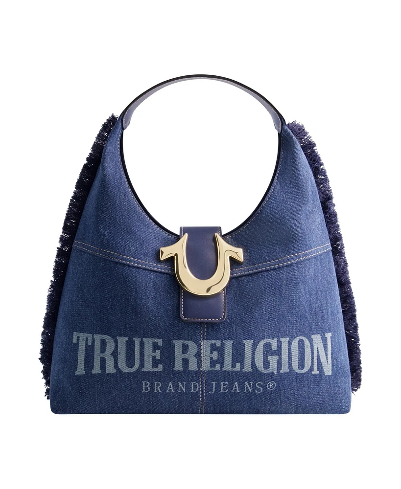 True Religion Frayed Denim Hobo