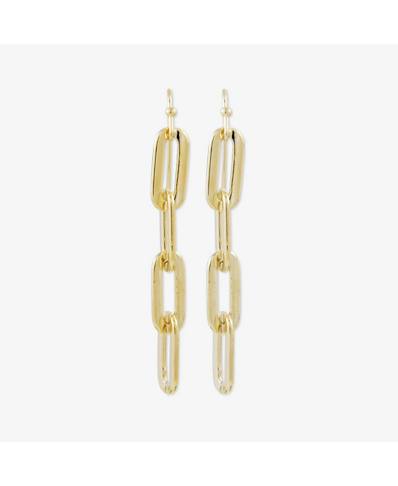 sanctuaire Flat Chain Drop Earrings Gold