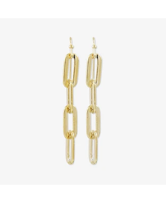 sanctuaire Flat Chain Drop Earrings Gold