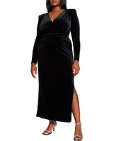 Eloquii Plus Size Velvet Tie Waist Gown