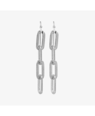 sanctuaire Flat Chain Drop Earrings Silver