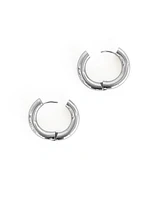 sanctuaire Thick Hoop Statement Earrings Silver