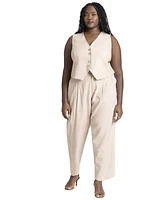 Eloquii Plus Pleat Detail Straight Leg Pant