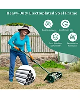 Sugift 18 Inch Rolling Lawn Aerator with Splash-Proof Fender for Garden