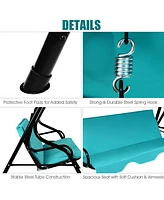 Vebreda 3 Seat Outdoor Patio Canopy Swing with Cushioned Steel Frame