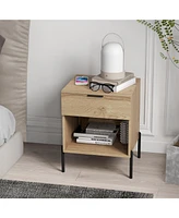 Sugift Modern Nightstand with Charging Station