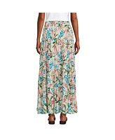 Lands' End Women's Tiered Rayon Maxi Skirt