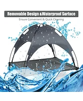 Sugift Portable Elevated Outdoor Pet Bed with Removable Canopy Shade