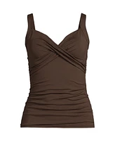 Lands' End Women's V-Neck Wrap Underwire Tankini Swimsuit Top