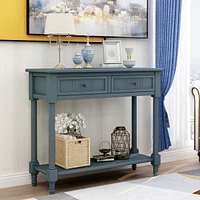 Simplie Fun Daisy Series Console Table Traditional Design With Two Drawers And Bottom Shelf