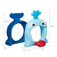ECR4Kids Willow Climb-n-Crawl Whale, Head and Tail, Splish Splash/Royal Blue