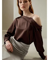 Lilysilk Women's Silk Chic One-Shoulder Top