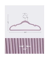 50 Velvet Clothes Hangers with Non-Slip Surface and Shoulder Notches for Storage