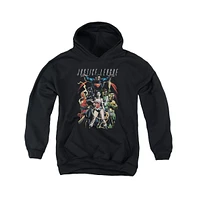 Justice League Boys of America Youth Dark Days Pull Over Hoodie / Hooded Sweatshirt