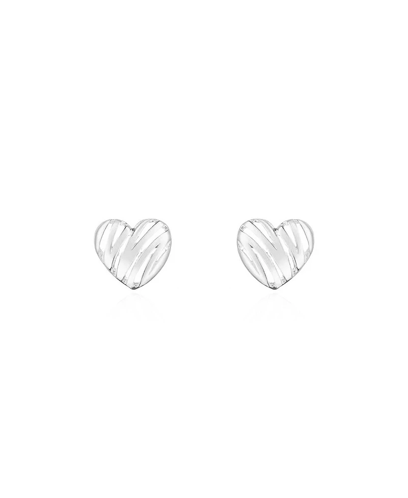 The Lovery Scribble Heart Stud Earrings 14K Gold