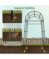 Sugift 7.5 Feet Garden Arch Trellis with Pe Coated Metal Structure