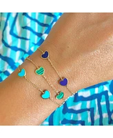 The Lovery Malachite Heart Station Bracelet 14K Gold