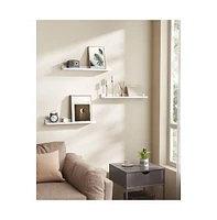 Slickblue 3 Set Floating Wall Shelves 31.5 inch Long Picture Shelving Ledge Mdf White