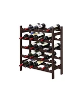 Slickblue Wicker Wine Rack, 5-Tier Storage Shelf, Holds 30 Bottles