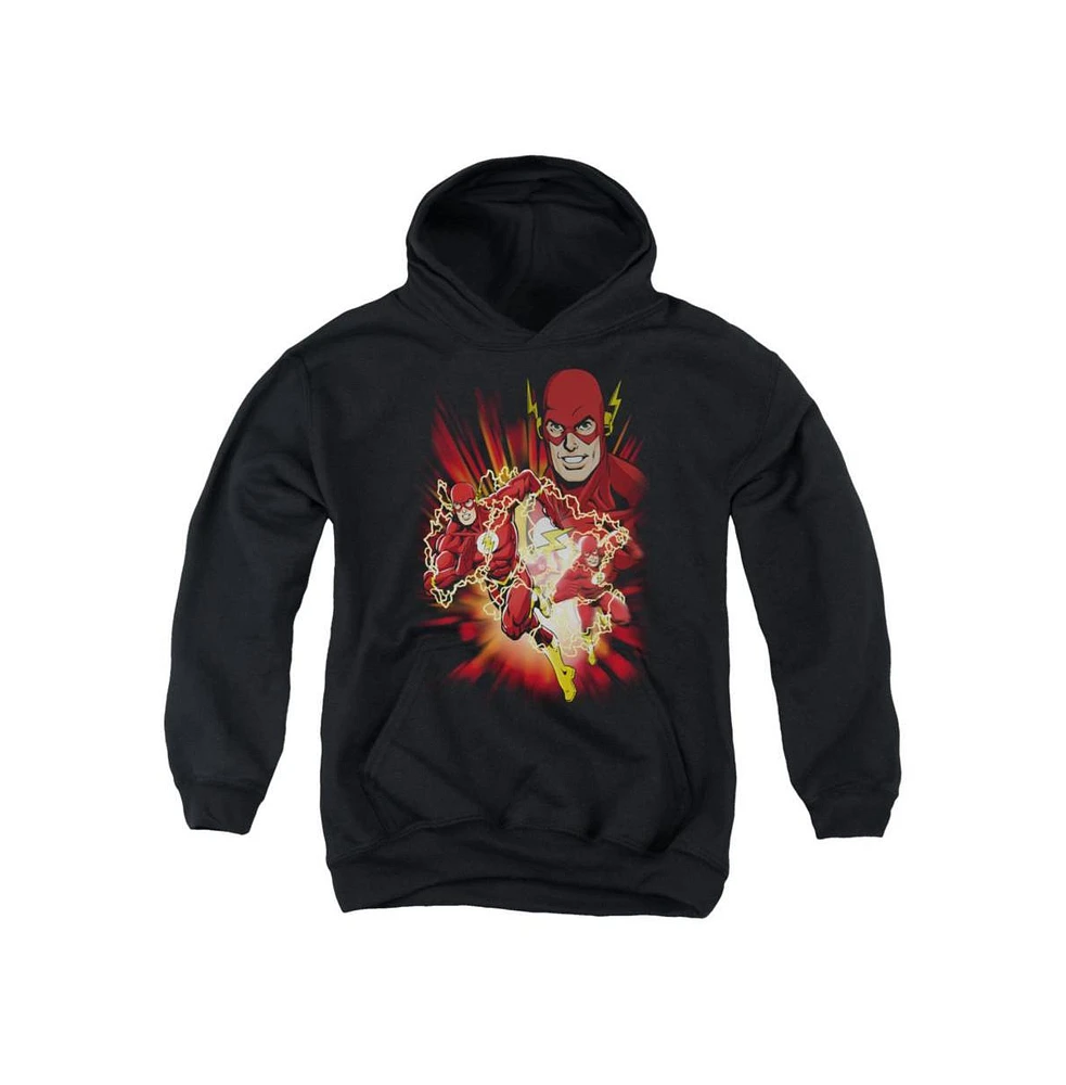 Justice League Boys of America Youth Speed Force Pull Over Hoodie / Hooded Sweatshirt