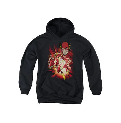 Justice League Boys of America Youth Speed Force Pull Over Hoodie / Hooded Sweatshirt