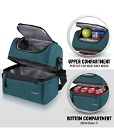 Zulay Kitchen Insulated 2-Compartment Lunch Box Bag With Strap