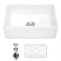 Streamdale Furniture 30 X 20 Inch Ceramic Farmhouse Apron-Front Kitchen Sink Single Bowl
