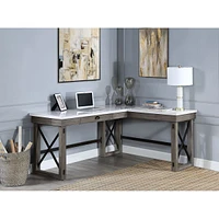 Simplie Fun Talmar Writing Desk with Lift Top In Marble Top & Weathered Finish