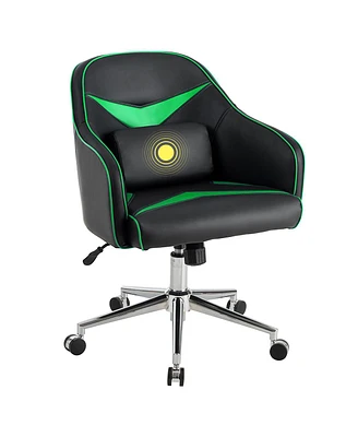 Costway Office Chair Task Desk Adjustable Height w/ Massage Lumbar Support