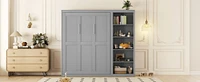 Queen Size Murphy Bed Wall Bed With Shelves