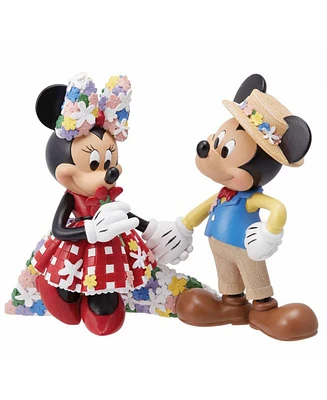 Enesco Disney Showcase Mickey And Minnie Botanical Decorative Figurine 6014864