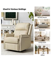 Chapas Transitional Genuine Leather Power Recliner