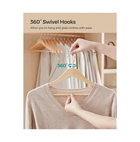 Slickblue Wooden Hangers Pack, Coat Hangers, Non-Slip, 360° Swivel Hooks, for Jackets, Shirts, Coats